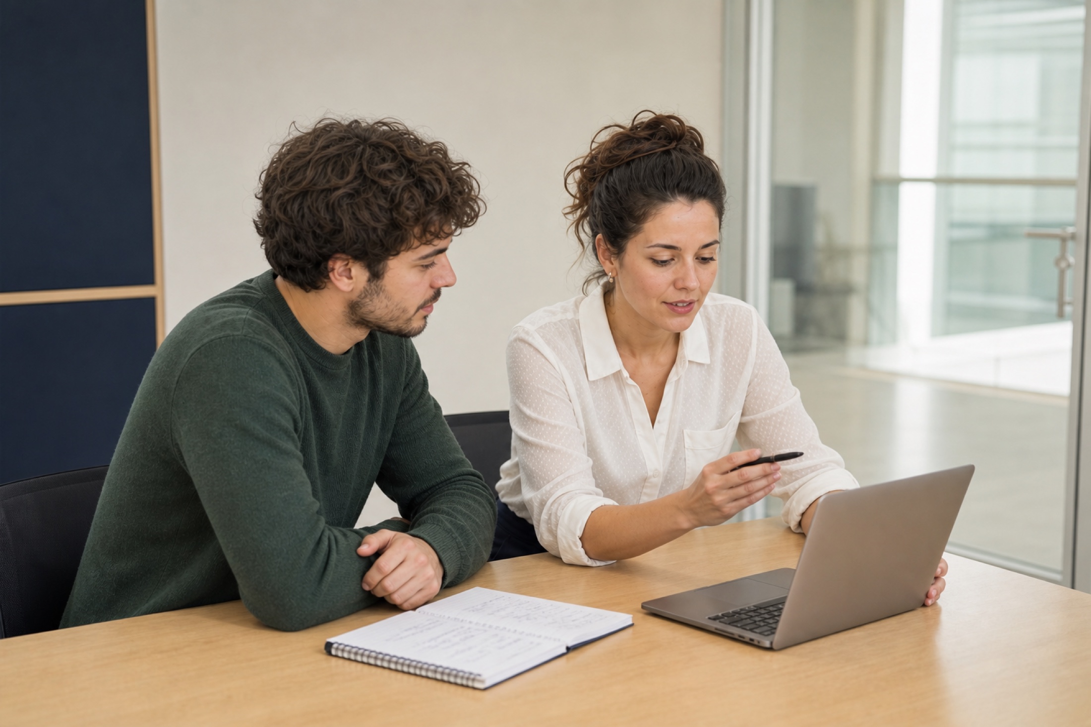 Un étudiant concentré sur la revue de son projet.